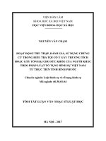 Hoạt động thu thập, đánh giá, sử dụng chứng cứ trong điều tra vụ án cố ý gây thương tích hoặc gây tổn hại cho sức khỏe của người khác theo luật tố tụng hình sự việt nam từ thực tiễn địa bàn tỉnh bình phước (tóm tắt) 