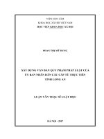 Xây dựng văn bản quy phạm pháp luật của ủy ban nhân dân các cấp từ thực tiễn tỉnh long an 
