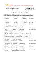 Đề thi học kỳ 2 môn Tiếng Anh lớp 12 trường THPT Đoàn Thượng, Hải Dương năm học 2014  2015