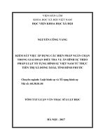 Kiểm sát việc áp dụng các biện pháp ngăn chặn trong giai đoạn điều tra vụ án hình sự theo pháp luật tố tụng hình sự việt nam từ thực tiễn thị xã đồng xoài, tỉnh bình phước (tóm tắt)