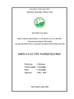 Thực trạng khai thác và sử dụng cây gù hương (cinnamomum balansae h  lecomte) tại huyện đồng hỷ và huyện võ nhai   tỉnh thái nguyên  