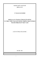 LKT-Vũ Thị Khánh Phương-Pháp luật về bảo lãnh ngân hàng và thực tiễn tại ngân hàng thương mại cổ phần techcombank ở Việt Nam