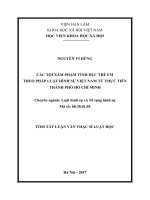 Các tội xâm phạm tình dục trẻ em theo pháp luật hình sự việt nam từ thực tiễn thành phố hồ chí minh (tóm tắt)