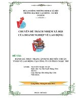 Đánh giá thực trạng áp dụng bộ tiêu chuẩn TNXH về lao động tại công ty cổ phần ngọc trí