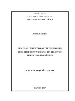 Hủy phán quyết trọng tài thương mại theo pháp luật việt nam từ thực tiễn thành phố hồ chí minh 