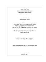 Tổng hợp hình phạt theo luật hình sự việt nam từ thực tiễn xét xử của các tòa án quân sự quân khu 1