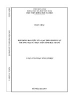 Hợp đồng bao tiêu lúa gạo theo pháp luật thương mại từ thực tiễn tỉnh hậu giang 