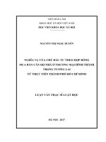 Nghĩa vụ của chủ đầu tư theo hợp đồng mua bán căn hộ nhà ở thương mại hình thành trong tương lai từ thực tiễn thành phố hồ chí minh 