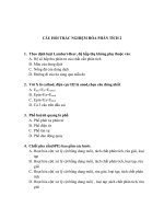 câu hỏi trắc nghiệm hóa phân tích