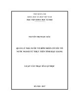 Quản lý nhà nước về hôn nhân có yếu tố nước ngoài từ thực tiễn tỉnh hậu giang 