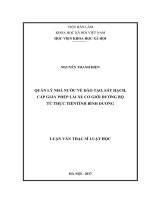 Quản lý nhà nước về đào tạo, sát hạch, cấp giấy phép lái xe cơ giới đường bộ từ thực tiễn tỉnh bình dương 