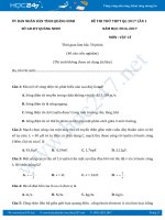 Đề thi thử THPT QG 2017 môn Vật Lý Sở GDĐT Quảng Ninh có đáp án