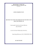 Biện pháp tăng cường trải nghiệm chữ viết cho trẻ 5 6 tuổi trong trò chơi học tập 