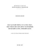 Đào tạo nghề trồng cây lương thực, thực phẩm cho cộng đồng người khơme huyện kiên lương, tỉnh kiên giang 