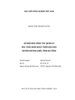 xã hội hóa công tác quản lý  rác thải sinh hoạt trên địa bàn  huyện hương khê, tỉnh hà tĩnh 