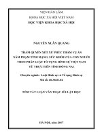 Thẩm quyền xét xử phúc thẩm vụ án xâm phạm tính mạng, sức khỏe của con người theo pháp luật tố tụng hình sự việt nam từ thực tiễn tỉnh đồng nai (tóm tắt)