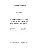 quản lý môi trường tại các cơ sở  chăn nuôi tập trung trên địa bàn  huyện quỳnh phụ, tỉnh thái bình 
