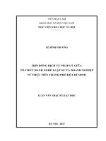 Hợp đồng dịch vụ pháp lý giữa tổ chức hành nghề luật sư và doanh nghiệp từ thực tiễn thành phố hồ chí minh 