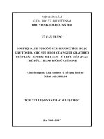 Định tội danh tội cố ý gây thương tích hoặc gây tổn hại cho sức khỏe của người khác theo pháp luật hình sự việt nam từ thực tiễn tại quận thủ đức, thành phố hồ chí minh (tt) 