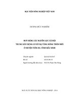 Huy động các nguồn lực xã hội trong xây dựng cơ sở hạ tầng nông thôn mới ở huyện tiên du, tỉnh bắc ninh 