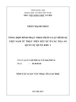 Tổng hợp hình phạt theo luật hình sự việt nam từ thực tiễn xét xử của các tòa án quân sự quân khu 1 (tóm tắt)