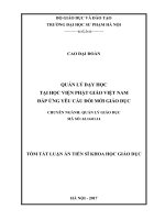 Quản lý dạy học tại học viện phật giáo việt nam đáp ứng yêu cầu đổi mới giáo dục (tt) 