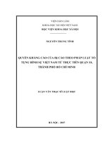 Quyền kháng cáo của bị cáo trong tố tụng hình sự việt nam từ thực tiễn quận 10 – thành phố hồ chí minh 