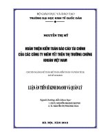 Hoàn thiện kiểm toán báo cáo tài chính của các công ty niêm yết trên thị trường chứng khoán Việt Nam