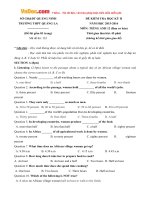 Đề thi học kỳ 2 môn Tiếng Anh lớp 12 Cơ bản trường THPT Quảng La, Quảng Ninh năm học 2015  2016 