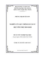 Nghiên cứu quy trình sản xuất bột nêm thịt heo kho 