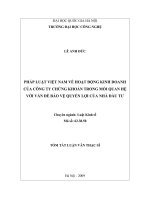 LKT-Lê Anh Đức-Pháp luật Việt Nam về hoạt động kinh doanh của công ty chứng khoán trong mối quan hệ với vấn đề bảo vệ quyền lợi của nhà đầu tư