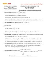 Đề thi học kì 2 môn Toán lớp 12 trường PTDTNT Sơn Động, Bắc Giang năm học 2015  2016 