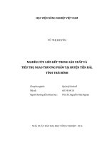nghiên cứu liên kết trong sản xuất và tiêu thụ ngao thương phẩm tại huyện tiền hải, tỉnh thái bình 