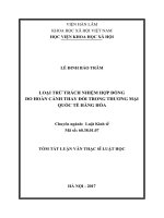 Loại trừ trách nhiệm hợp đồng do hoàn cảnh thay đổi trong thương mại quốc tế hàng hóa (tt)