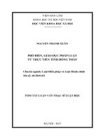 Phổ biến, giáo dục pháp luật từ thực tiễn tỉnh đồng tháp (tóm tắt)