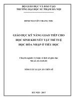 Giáo dục kỹ năng giao tiếp cho học sinh khuyết tật trí tuệ học hòa nhập ở tiểu học (tóm tắt)