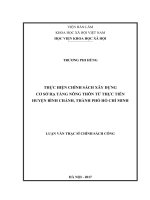 Thực hiện chính sách xây dựng cơ sở hạ tầng nông thôn từ thực tiễn huyện bình chánh, thành phố hồ chí minh 