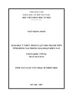 Giáo dục ý thức pháp luật cho thanh niên tỉnh đồng nai trong giai đoạn hiện nay (tt) 