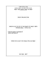 Pháp luật về xử lý nợ thuế từ thực tiễn tỉnh bà rịa   vũng tàu (tóm tắt)