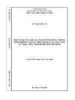 Bảo vệ quyền lợi người tiêu dùng trong tiêm phòng vaccin theo pháp luật Việt Nam từ thực tiễn Thành phố Hồ Chí Minh