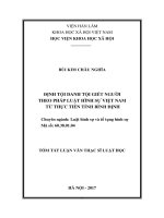 Định tội danh tội giết người theo pháp luật hình sự việt nam từ thực tiễn tỉnh bình định (tt) 