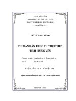 Thi hành án treo từ thực tiễn tỉnh hưng yên 