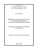 Biện pháp ngăn chặn tạm giữ trong pháp luật tố tụng hình sự việt nam từ thực tiễn thành phố hồ chí minh (tt)