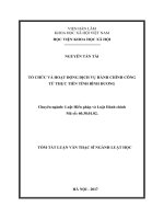 Tổ chức và hoạt động dịch vụ hành chính công từ thực tiễn tỉnh bình dương (tóm tắt)