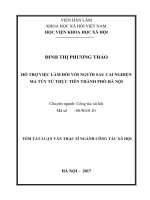 Hỗ trợ việc làm đối với người sau cai nghiện ma túy từ thực tiễn thành phố hà nội (tóm tắt)