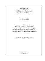 Nguyên nhân và điều kiện của tội chứa mại dâm trên địa bàn thành phố hồ chí minh 