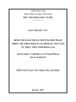 Định tội danh trong trường hợp phạm nhiều tội theo pháp luật hình sự việt nam từ thực tiễn tỉnh đồng nai (tt) 