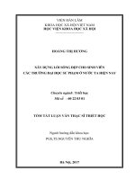 Xây dựng lối sống đẹp cho sinh viên các trường đại học sư phạm ở việt nam hiện nay (tóm tắt)