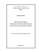 Biện pháp dự phòng tình trạng còi cho trẻ mầm non huyện cát tiên, tỉnh lâm đồng 