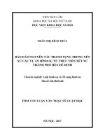 Bảo đảm nguyên tắc tranh tụng trong xét xử các vụ án hình sự từ thực tiễn xét xử tại thành phố hồ chí minh (tt) 